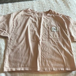 Calvin Klein pink oversized cropped tshirt size small!